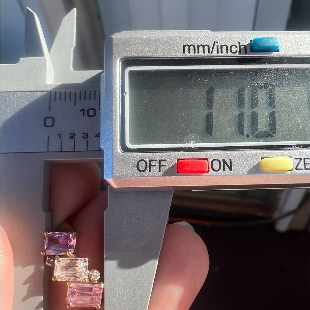 10k Gold ring with pink spinels and diamonds - Picture 6 of 16